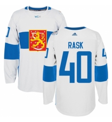 Men's Adidas Team Finland #40 Tuukka Rask Authentic White Home 2016 World Cup of Hockey Jersey