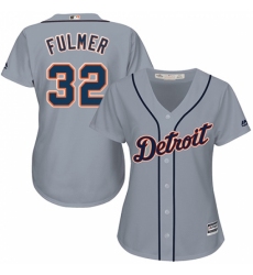 Women's Majestic Detroit Tigers #32 Michael Fulmer Replica Grey Road Cool Base MLB Jersey