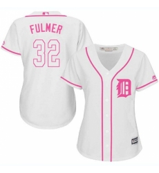 Women's Majestic Detroit Tigers #32 Michael Fulmer Replica White Fashion Cool Base MLB Jersey