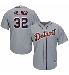 Youth Majestic Detroit Tigers #32 Michael Fulmer Replica Grey Road Cool Base MLB Jersey