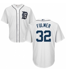 Youth Majestic Detroit Tigers #32 Michael Fulmer Replica White Home Cool Base MLB Jersey