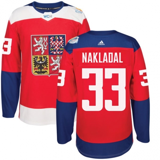 Men's Adidas Team Czech Republic #33 Jakub Nakladal Premier Red Away 2016 World Cup of Hockey Jersey Men's Adidas Team Czech Republic #33 Jakub Nakladal Premier Red Away 2016 World Cup of Hockey Jersey
