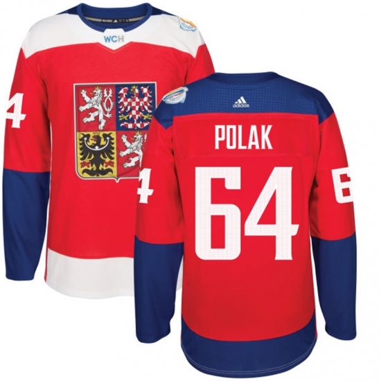 Men's Adidas Team Czech Republic #64 Roman Polak Premier Red Away 2016 World Cup of Hockey Jersey Men's Adidas Team Czech Republic #64 Roman Polak Premier Red Away 2016 World Cup of Hockey Jersey