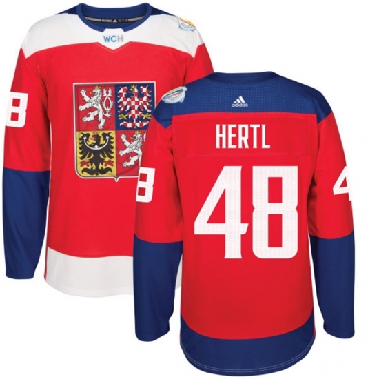 Men's Adidas Team Czech Republic #48 Tomas Hertl Premier Red Away 2016 World Cup of Hockey Jersey Men's Adidas Team Czech Republic #48 Tomas Hertl Premier Red Away 2016 World Cup of Hockey Jersey