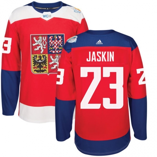 Men's Adidas Team Czech Republic #23 Dmitrij Jaskin Authentic Red Away 2016 World Cup of Hockey Jersey Men's Adidas Team Czech Republic #23 Dmitrij Jaskin Authentic Red Away 2016 World Cup of Hockey Jersey