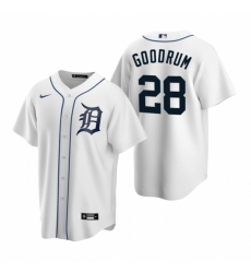 Men's Nike Detroit Tigers #28 Niko Goodrum White Home Stitched Baseball Jersey