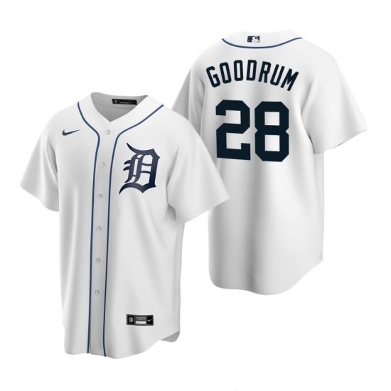 Men's Nike Detroit Tigers #28 Niko Goodrum White Home Stitched Baseball Jersey Men's Nike Detroit Tigers #28 Niko Goodrum White Home Stitched Baseball Jersey