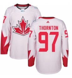 Men's Adidas Team Canada #97 Joe Thornton Authentic White Home 2016 World Cup Hockey Jersey