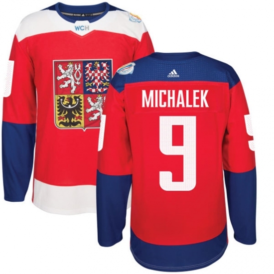 Men's Adidas Team Czech Republic #9 Milan Michalek Authentic Red Away 2016 World Cup of Hockey Jersey Men's Adidas Team Czech Republic #9 Milan Michalek Authentic Red Away 2016 World Cup of Hockey Jersey