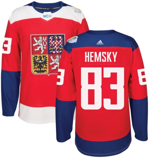 Men's Adidas Team Czech Republic #83 Ales Hemsky Authentic Red Away 2016 World Cup of Hockey Jersey Men's Adidas Team Czech Republic #83 Ales Hemsky Authentic Red Away 2016 World Cup of Hockey Jersey