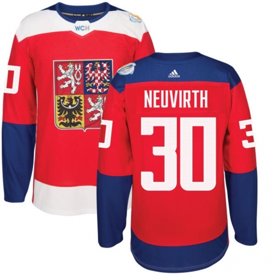 Men's Adidas Team Czech Republic #30 Michal Neuvirth Authentic Red Away 2016 World Cup of Hockey Jersey Men's Adidas Team Czech Republic #30 Michal Neuvirth Authentic Red Away 2016 World Cup of Hockey Jersey