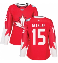 Women's Adidas Team Canada #15 Ryan Getzlaf Premier Red Away 2016 World Cup Hockey Jersey Women's Adidas Team Canada #15 Ryan Getzlaf Premier Red Away 2016 World Cup Hockey Jersey