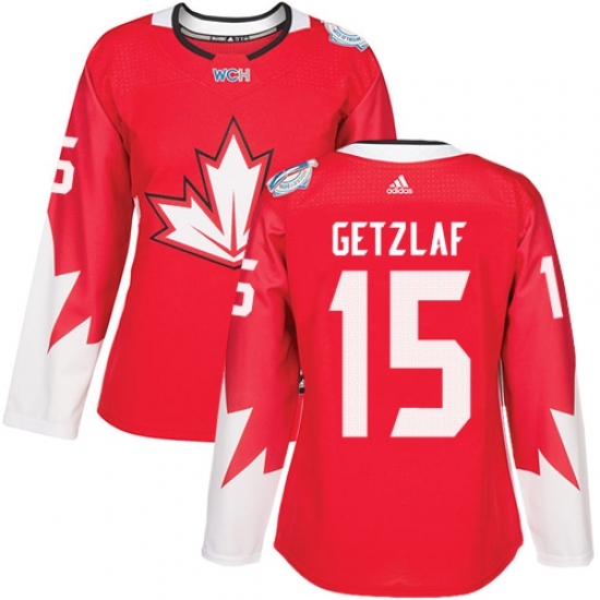 Women's Adidas Team Canada #15 Ryan Getzlaf Premier Red Away 2016 World Cup Hockey Jersey Women's Adidas Team Canada #15 Ryan Getzlaf Premier Red Away 2016 World Cup Hockey Jersey