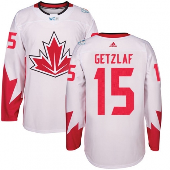 Youth Adidas Team Canada #15 Ryan Getzlaf Premier White Home 2016 World Cup Ice Hockey Jersey Youth Adidas Team Canada #15 Ryan Getzlaf Premier White Home 2016 World Cup Ice Hockey Jersey