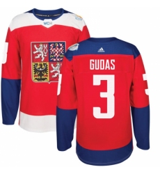 Men's Adidas Team Czech Republic #3 Radko Gudas Authentic Red Away 2016 World Cup of Hockey Jersey