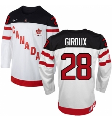 Men's Nike Team Canada #28 Claude Giroux Premier White 100th Anniversary Olympic Hockey Jersey Men's Nike Team Canada #28 Claude Giroux Premier White 100th Anniversary Olympic Hockey Jersey
