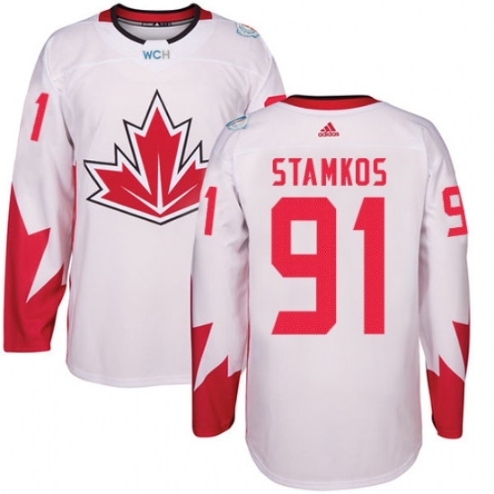 Youth Adidas Team Canada #91 Steven Stamkos Premier White Home 2016 World Cup Ice Hockey Jersey Youth Adidas Team Canada #91 Steven Stamkos Premier White Home 2016 World Cup Ice Hockey Jersey
