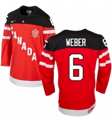 Men's Nike Team Canada #6 Shea Weber Authentic Red 100th Anniversary Olympic Hockey Jersey Men's Nike Team Canada #6 Shea Weber Authentic Red 100th Anniversary Olympic Hockey Jersey