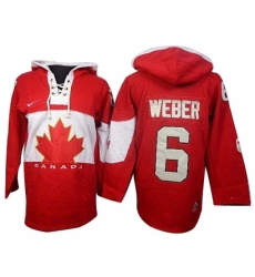 Men's Nike Team Canada #6 Shea Weber Authentic Red Sawyer Hooded Sweatshirt Hockey Jersey Men's Nike Team Canada #6 Shea Weber Authentic Red Sawyer Hooded Sweatshirt Hockey Jersey