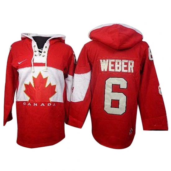 Men's Nike Team Canada #6 Shea Weber Premier Red Sawyer Hooded Sweatshirt Hockey Jersey Men's Nike Team Canada #6 Shea Weber Premier Red Sawyer Hooded Sweatshirt Hockey Jersey