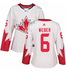 Women's Adidas Team Canada #6 Shea Weber Premier White Home 2016 World Cup Hockey Jersey Women's Adidas Team Canada #6 Shea Weber Premier White Home 2016 World Cup Hockey Jersey