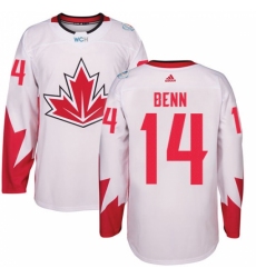 Men's Adidas Team Canada #14 Jamie Benn Authentic White Home 2016 World Cup Ice Hockey Jersey