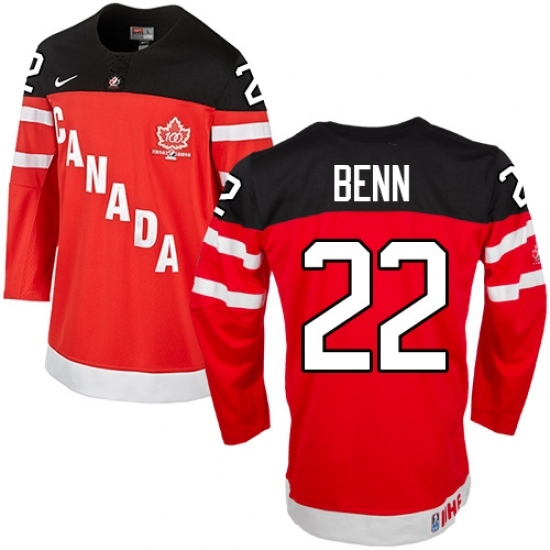 Men's Nike Team Canada #22 Jamie Benn Premier Red 100th Anniversary Olympic Hockey Jersey Men's Nike Team Canada #22 Jamie Benn Premier Red 100th Anniversary Olympic Hockey Jersey