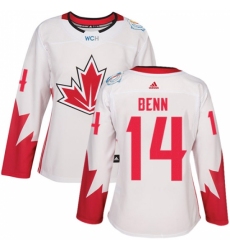 Women's Adidas Team Canada #14 Jamie Benn Authentic White Home 2016 World Cup Hockey Jersey