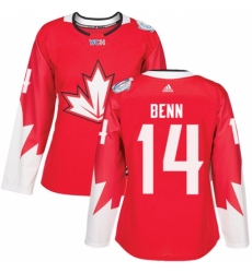 Women's Adidas Team Canada #14 Jamie Benn Premier Red Away 2016 World Cup Hockey Jersey Women's Adidas Team Canada #14 Jamie Benn Premier Red Away 2016 World Cup Hockey Jersey