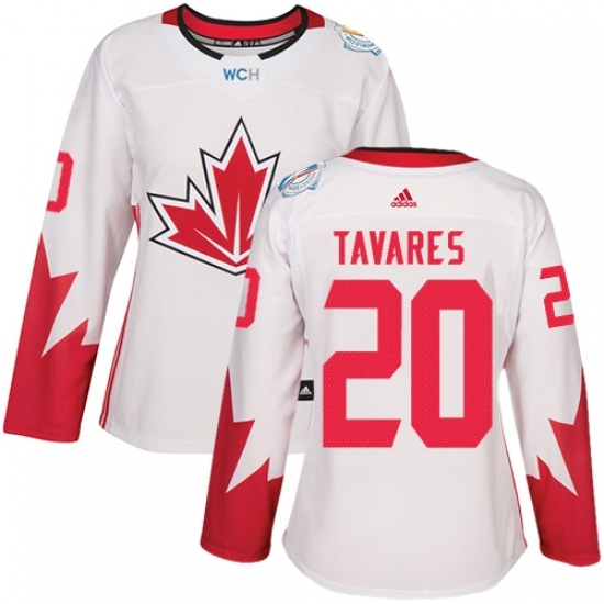 Women's Adidas Team Canada #20 John Tavares Premier White Home 2016 World Cup Hockey Jersey Women's Adidas Team Canada #20 John Tavares Premier White Home 2016 World Cup Hockey Jersey