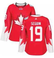 Women's Adidas Team Canada #19 Tyler Seguin Authentic Red Away 2016 World Cup Hockey Jersey