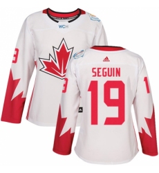 Women's Adidas Team Canada #19 Tyler Seguin Authentic White Home 2016 World Cup Hockey Jersey