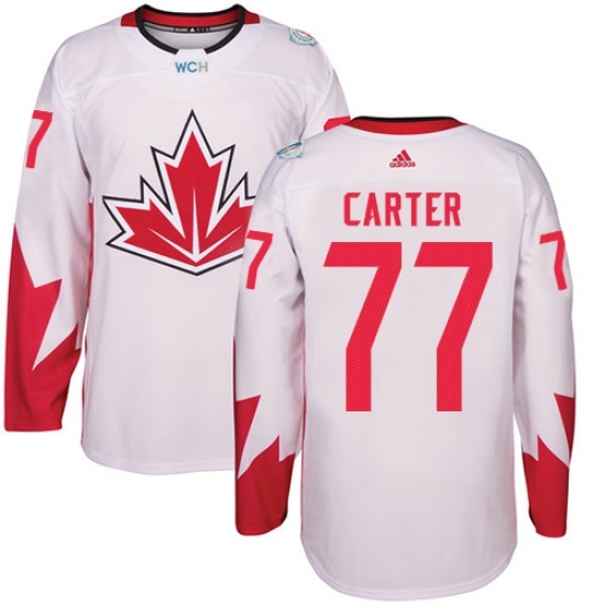 Men's Adidas Team Canada #77 Jeff Carter Premier White Home 2016 World Cup Ice Hockey Jersey Men's Adidas Team Canada #77 Jeff Carter Premier White Home 2016 World Cup Ice Hockey Jersey