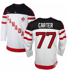 Men's Nike Team Canada #77 Jeff Carter Premier White 100th Anniversary Olympic Hockey Jersey