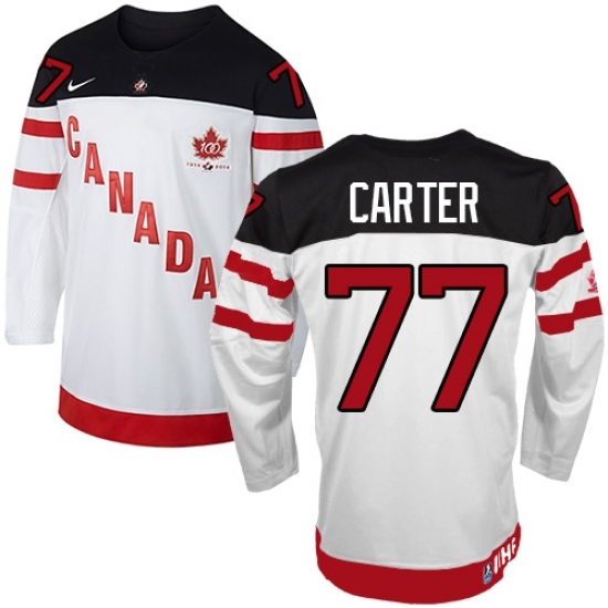 Men's Nike Team Canada #77 Jeff Carter Premier White 100th Anniversary Olympic Hockey Jersey Men's Nike Team Canada #77 Jeff Carter Premier White 100th Anniversary Olympic Hockey Jersey