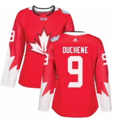 Women's Adidas Team Canada #9 Matt Duchene Premier Red Away 2016 World Cup Hockey Jersey