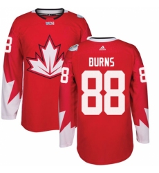 Men's Adidas Team Canada #88 Brent Burns Authentic Red Away 2016 World Cup Ice Hockey Jersey