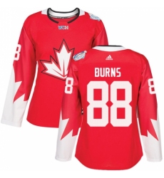 Women's Adidas Team Canada #88 Brent Burns Authentic Red Away 2016 World Cup Hockey Jersey