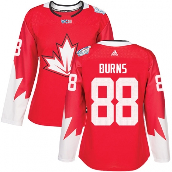Women's Adidas Team Canada #88 Brent Burns Authentic Red Away 2016 World Cup Hockey Jersey Women's Adidas Team Canada #88 Brent Burns Authentic Red Away 2016 World Cup Hockey Jersey