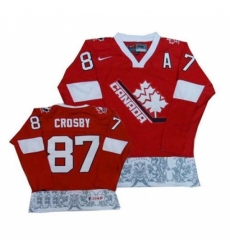 Men's Nike Team Canada #87 Sidney Crosby Authentic Red 2012 Olympic Hockey Jersey