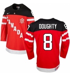 Men's Nike Team Canada #8 Drew Doughty Authentic Red 100th Anniversary Olympic Hockey Jersey