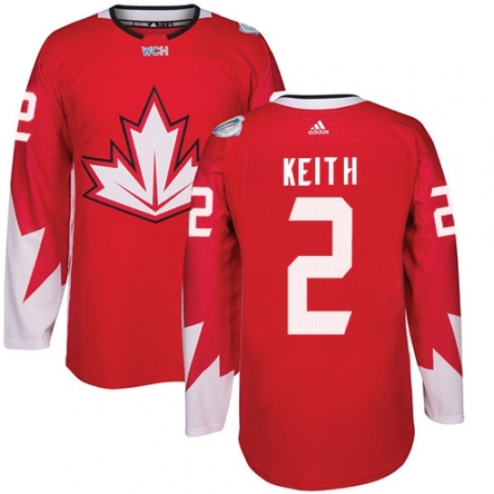 Youth Adidas Team Canada #2 Duncan Keith Premier Red Away 2016 World Cup Ice Hockey Jersey Youth Adidas Team Canada #2 Duncan Keith Premier Red Away 2016 World Cup Ice Hockey Jersey