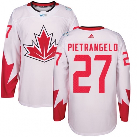 Men's Adidas Team Canada #27 Alex Pietrangelo Premier White Home 2016 World Cup Ice Hockey Jersey Men's Adidas Team Canada #27 Alex Pietrangelo Premier White Home 2016 World Cup Ice Hockey Jersey