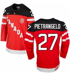 Men's Nike Team Canada #27 Alex Pietrangelo Premier Red 100th Anniversary Olympic Hockey Jersey