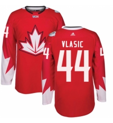 Men's Adidas Team Canada #44 Marc-Edouard Vlasic Authentic Red Away 2016 World Cup Ice Hockey Jersey