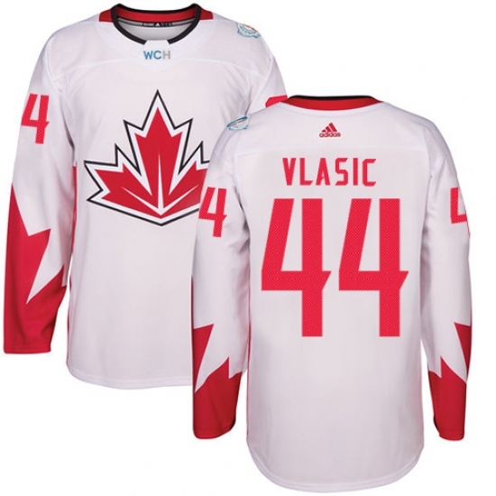 Men's Adidas Team Canada #44 Marc-Edouard Vlasic Authentic White Home 2016 World Cup Ice Hockey Jersey Men's Adidas Team Canada #44 Marc-Edouard Vlasic Authentic White Home 2016 World Cup Ice Hockey Jersey