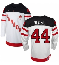 Men's Nike Team Canada #44 Marc-Edouard Vlasic Authentic White 100th Anniversary Olympic Hockey Jersey
