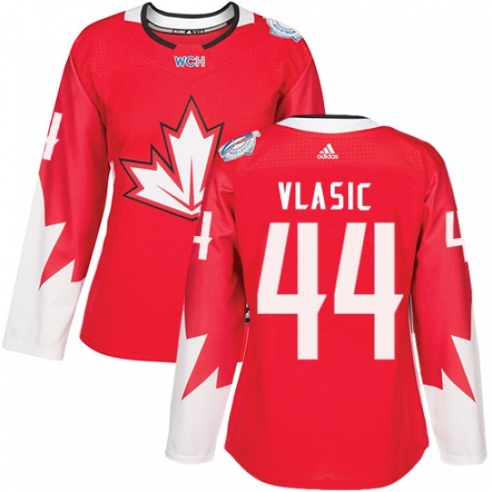 Women's Adidas Team Canada #44 Marc-Edouard Vlasic Premier Red Away 2016 World Cup Hockey Jersey Women's Adidas Team Canada #44 Marc-Edouard Vlasic Premier Red Away 2016 World Cup Hockey Jersey