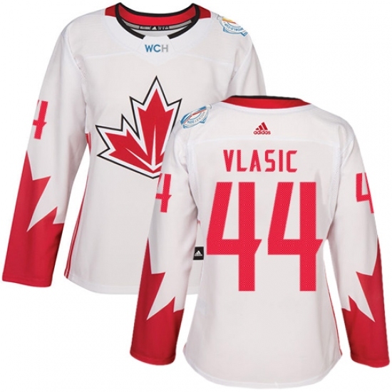 Women's Adidas Team Canada #44 Marc-Edouard Vlasic Premier White Home 2016 World Cup Hockey Jersey Women's Adidas Team Canada #44 Marc-Edouard Vlasic Premier White Home 2016 World Cup Hockey Jersey