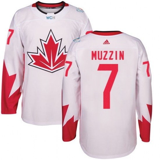 Men's Adidas Team Canada #7 Jake Muzzin Authentic White Home 2016 World Cup Hockey Jersey Men's Adidas Team Canada #7 Jake Muzzin Authentic White Home 2016 World Cup Hockey Jersey